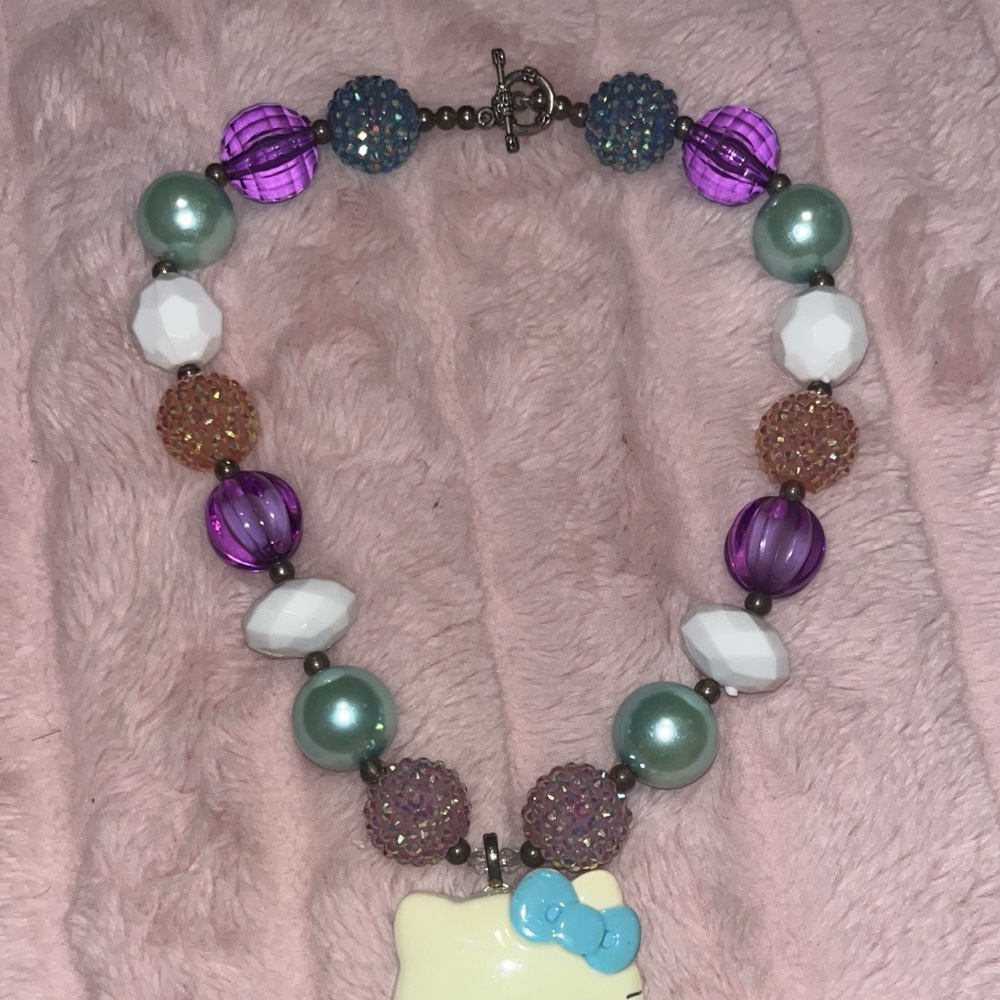 Colorful Beaded Necklace with Character Pendant